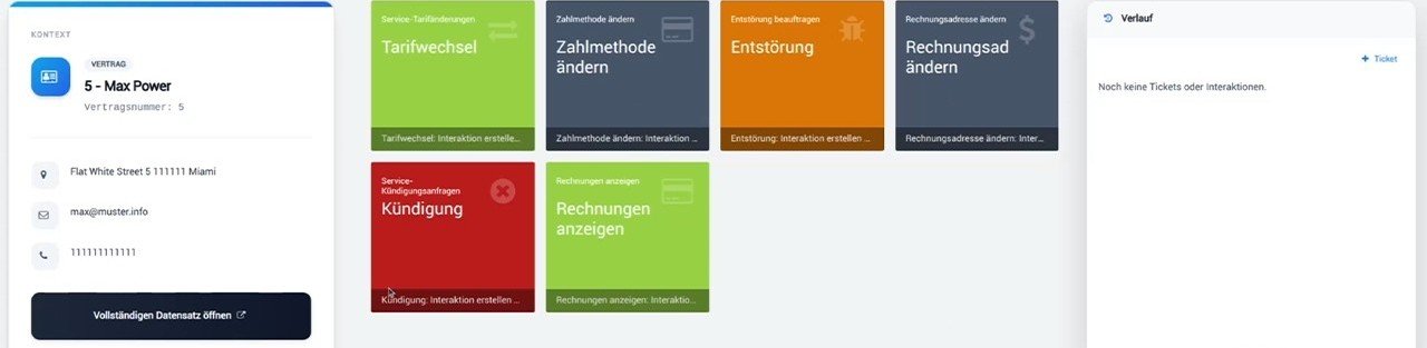 NMS Prime Self-Care-Kacheln für Tarifwechsel, Rechnungen, Zahlung und Kontoänderungen